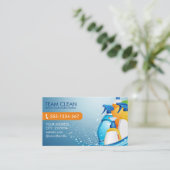 Carte De Visite Code QR professionnel de la société de nettoyage (Debout devant)