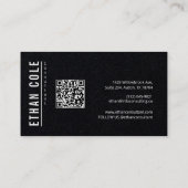 Carte De Visite Code QR professionnel de la typographie minimalist (Dos)