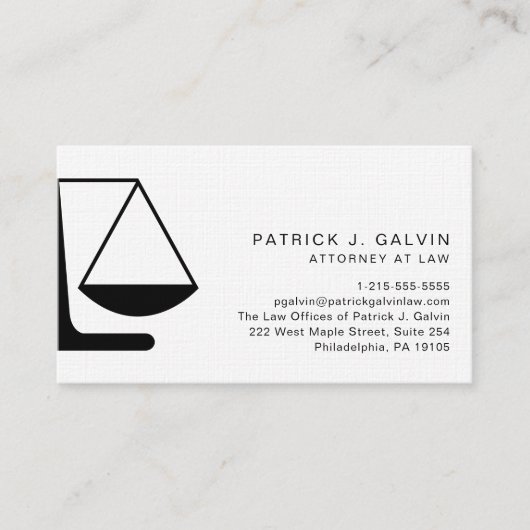 Carte De Visite Code QR professionnel de l'avocat minimal (Devant)