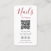 Carte De Visite Code QR professionnel de manucure de salon de manu (Dos)