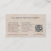 Carte De Visite Code QR professionnel de peintre à domicile (Dos)