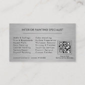 Carte De Visite Code QR Professionnel de Peinture d'Intérieur (Dos)