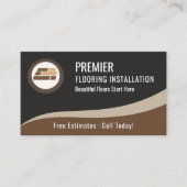 Carte De Visite Code QR Professionnel de Revêtement de Sol (Devant)