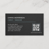 Carte De Visite Code QR Professionnel des Services de Détailing Au (Dos)