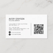 Carte De Visite Code QR professionnel du logo d'entreprise moderne (Dos)