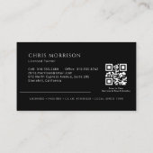 Carte De Visite Code QR professionnel d'un peintre moderne élégant (Dos)