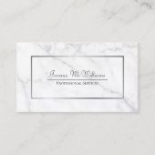 Carte De Visite Code QR Professionnel Élégant Marbre Blanc & Argen (Devant)