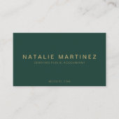Carte De Visite Code QR professionnel Emerald Green Gold Script (Devant)