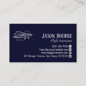 Carte De Visite Code QR professionnel employé de l'aviation bleu m (Devant)