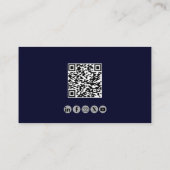 Carte De Visite Code QR professionnel employé de l'aviation bleu m (Dos)
