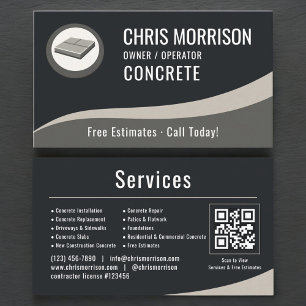 Carte De Visite Code QR professionnel en béton