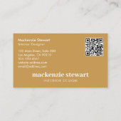 Carte De Visite Code QR professionnel gras or moderne (Dos)