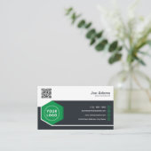 Carte De Visite Code QR professionnel Green Corporate Scannable (Debout devant)