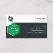 Carte De Visite Code QR professionnel Green Corporate Scannable (Devant)