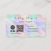 Carte De Visite Code Qr professionnel Iridescente Opal Style (Devant)