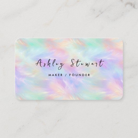 Carte De Visite Code Qr professionnel Iridescente Opal Style (Dos)