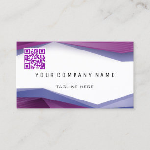 Carte De Visite Code QR professionnel lignes géométriques Plum liv
