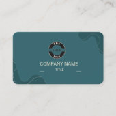 Carte De Visite Code QR Professionnel Luxe Sarcelle et Crème (Devant)