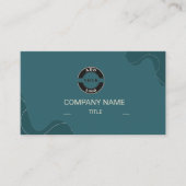 Carte De Visite Code QR Professionnel Luxe Sarcelle et Crème (Devant)