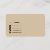 Carte De Visite Code QR professionnel médias sociaux beige Affaire (Dos)