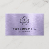 Carte De Visite Code QR Professionnel Métal Brosse Faux Violet (Devant)