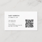 Carte De Visite Code QR professionnel minimal blanc (Devant)