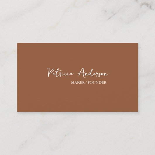 Carte De Visite Code QR professionnel minimal brûlé orange (Devant)