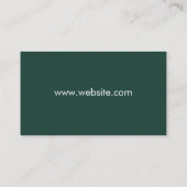Carte De Visite Code QR professionnel minimal Emerald Green (Dos)