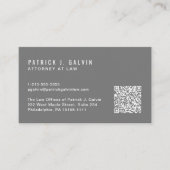 Carte De Visite Code QR professionnel minimal gris (Devant)