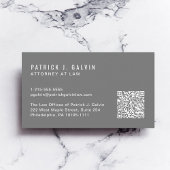 Carte De Visite Code QR professionnel minimal gris