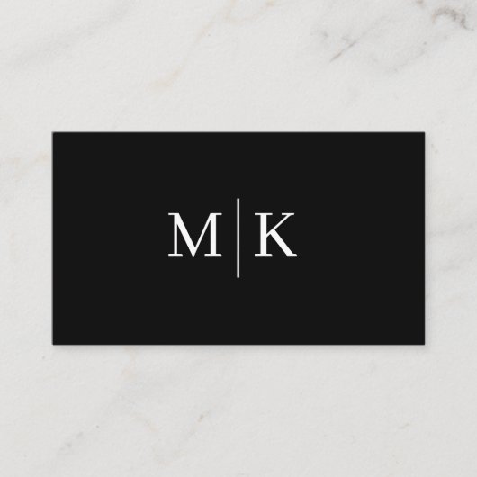 Carte De Visite Code QR professionnel minimal Monogramme noir (Devant)