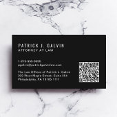 Carte De Visite Code QR professionnel minimal noir