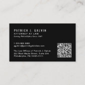 Carte De Visite Code QR Professionnel Minimal Noir (Devant)