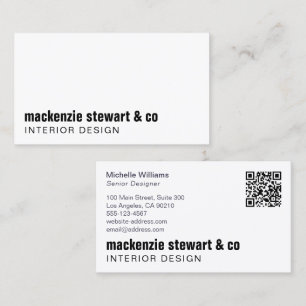 Carte De Visite Code QR professionnel minimaliste moderne