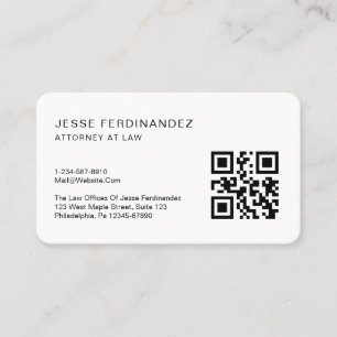 Carte De Visite Code QR professionnel minimaliste moderne blanc