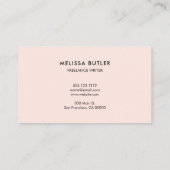 Carte De Visite Code QR professionnel minimaliste rose (Dos)