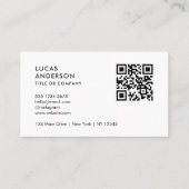 Carte De Visite Code QR professionnel minimum personnalisé noir et (Devant)
