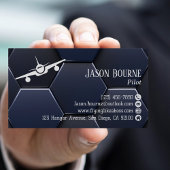 Carte De Visite Code QR professionnel moderne bleu et blanc, Aviat
