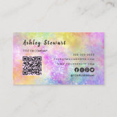 Carte De Visite Code Qr professionnel moderne Holo Opal élégant (Devant)