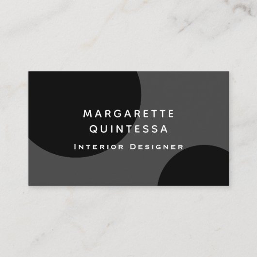 Carte De Visite Code QR professionnel moderne noir et blanc Simple (Devant)