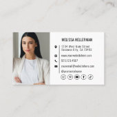 Carte De Visite Code QR professionnel moderne Photo Votre logo (Dos)