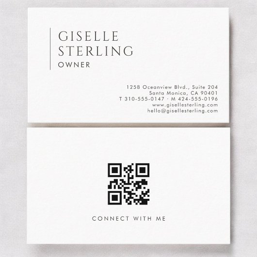 Carte De Visite Code QR professionnel moderne pour propriétaire