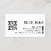 Carte De Visite Code QR Professionnel Noir Blanc de Style Moderne (Dos)