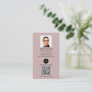 Carte De Visite Code QR professionnel Photo immobilière simple Bu