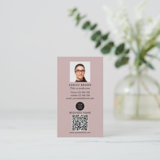 Carte De Visite Code QR professionnel Photo immobilière simple Bus (Debout devant)