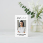 Carte De Visite Code QR professionnel Photo Logo de l'entreprise V (Debout devant)