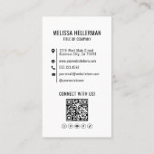 Carte De Visite Code QR professionnel Photo Logo de l'entreprise V (Dos)