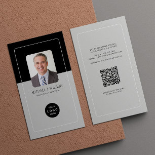 Carte De Visite Code QR professionnel photo logo personnalisé port