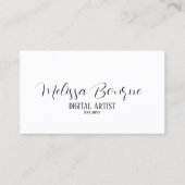 Carte De Visite Code QR professionnel & Photo, Noir & Blanc modern (Devant)