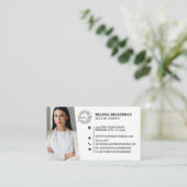 Carte De Visite Code QR Professionnel Photo Votre Logo (Debout devant)